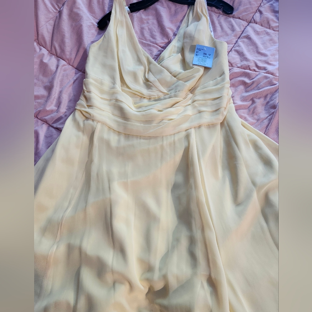 David's Bridal Yellow dress, size 20, never worn, no alterations